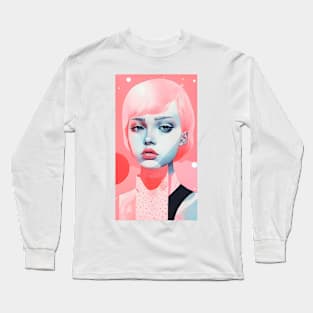 Ethereal Riso Lady: Grace in Print Long Sleeve T-Shirt